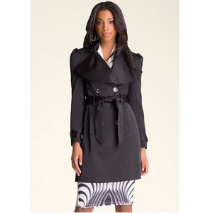 bebe black trench coat